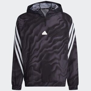 adidas Men's Future Icon All Over Print Hoodie Size XL oversized quarter zip